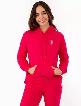 Худи U.S. Polo Assn. High Low Multi Tonal Logo, фуксия