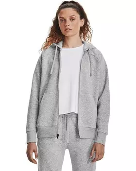 Худи Under Armour Rival Fleece Full Zip, цвет Mod Gray Light Heather/White