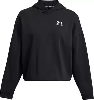 Худи Under Armour Rival Terry Oversized Hoodie, черный/белый