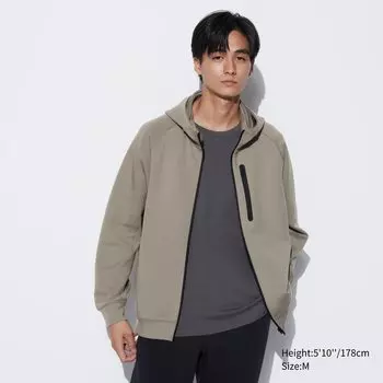 Худи Uniqlo Dry на молнии, оливковый