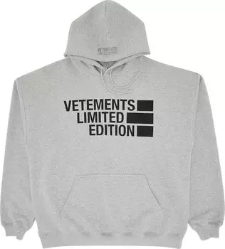 Худи Vetements Big Logo Limited Edition Hoodie 'Grey Melange', серый