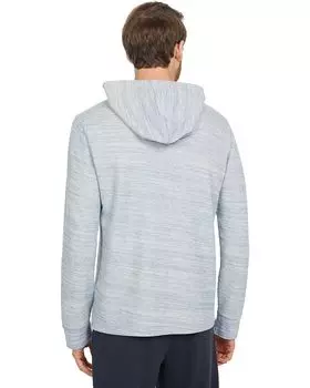 Худи Vince H Thermal Pullover Hoodie, цвет Heather Huntington Beach/Heather Grey