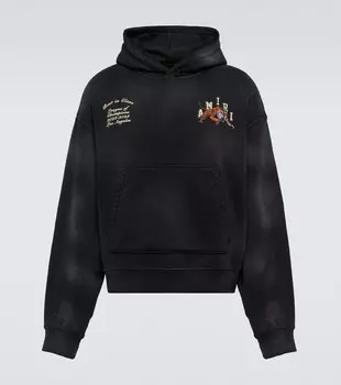 Худи Vintage Tiger из хлопкового джерси Amiri, черный