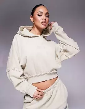 Худи Weekend Collective с открытым швом Hilo цвета «мытый камень»