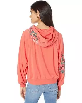 Худи Wildfox Sacred Lotus Embroidered Towel Terry Sumo Hoodie, цвет Cayenne