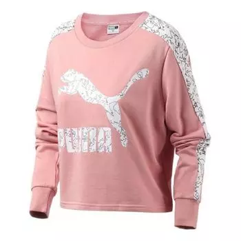 Худи (WMNS) PUMA Classics Logo Crew AOP, розовый