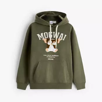 Худи Zara Gremlins x Tm Warner Bros Print, темно-зеленый