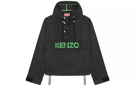 Худи женская Kenzo Logo-print, черный / зеленый