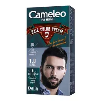 Художественная краска для волос, бороды, усов и бакенбард Cameleo, цвет 1.0 black
