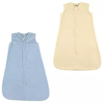 Hudson Baby унисекс детский плюшевый спальный мешок, мешок, комплект одеял, кремовый микрофлис, 2 упаковки, 6–12 месяцев, Blue Cream