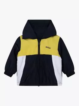 HUGO BOSS Baby Color Block Куртка с капюшоном, Темно-синий/Мульти