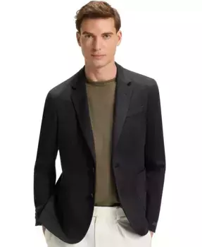 Hugo Boss BECKHAM x BOSS Мужской блейзер из меланжевой хлопковой ткани, синий