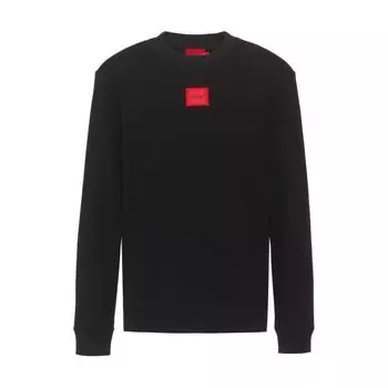 HUGO BOSS - хлопковая махровая толстовка с красным логотипом