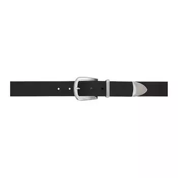 HUGO BOSS Кожаный ремень Badge Brogues с пряжкой, черный, мужской, ширина: 4 см