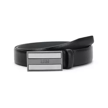 HUGO BOSS Кожаный ремень мужской черный