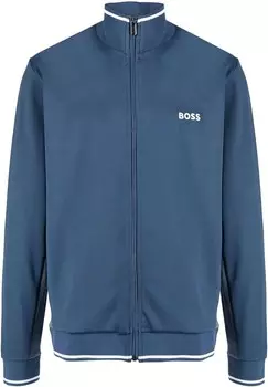 Hugo Boss Мужская хлопковая спортивная куртка с молнией во всю длину, синий