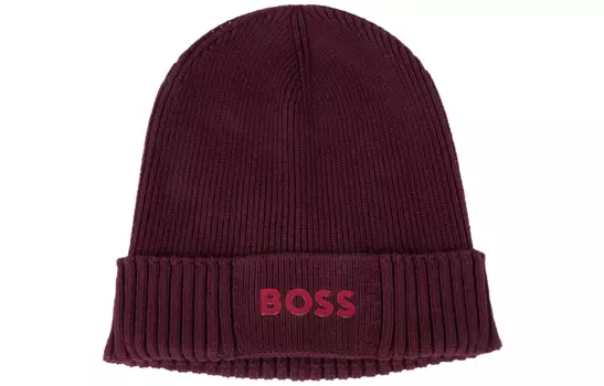 HUGO BOSS Мужская шапка из хлопка и шерсти, красная