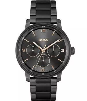 Hugo Boss Мужские многофункциональные черные часы-браслет из нержавеющей стали Contender, черный