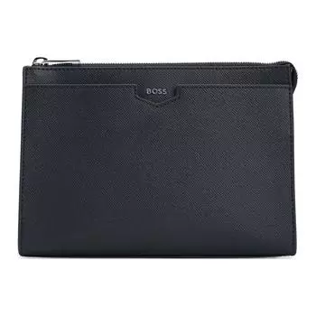 HUGO BOSS Портфель из коровьей кожи, унисекс, черный