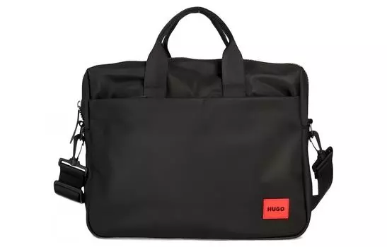 HUGO BOSS Портфель из переработанного материала, переносная сумка через плечо, мужская черная сумка через плечо