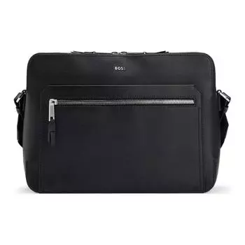 HUGO BOSS Сумка-мессенджер из коровьей кожи, сумка через плечо, мужская, черная