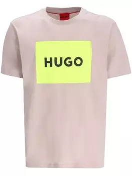 HUGO футболка с логотипом, нейтральный цвет