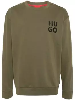 HUGO футболка с логотипом, зеленый