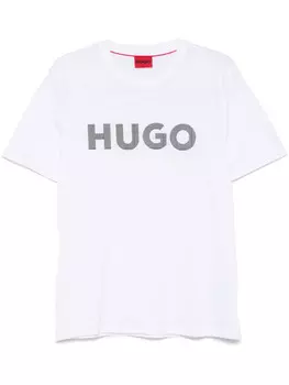 HUGO футболка с нашивкой-логотипом, белый