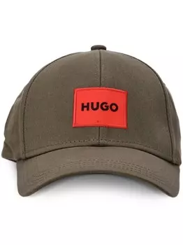 HUGO хлопковая кепка с нашивкой-логотипом, зеленый