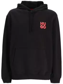 HUGO хлопковая толстовка с логотипом, черный