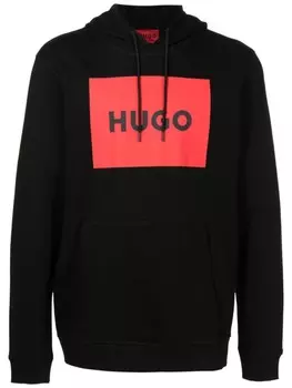 HUGO худи Duratschi с логотипом, черный