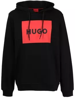 HUGO худи с логотипом, черный