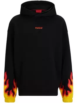 HUGO худи с принтом, черный