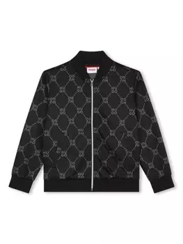 HUGO KIDS бомбер с монограммой, черный