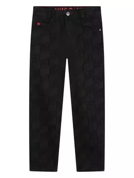 HUGO KIDS джинсы с монограммой, черный