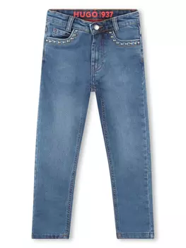 HUGO KIDS джинсы с заклепками, синий