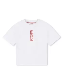 HUGO KIDS футболка с логотипом, белый