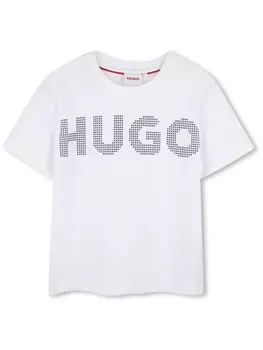 HUGO KIDS футболка с логотипом, белый
