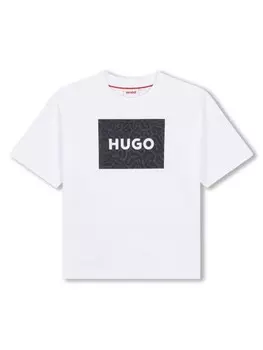 HUGO KIDS футболка с логотипом, белый