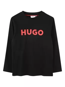 HUGO KIDS футболка с логотипом, черный