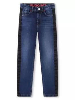 HUGO KIDS хлопковые джинсы прямого покроя, синий