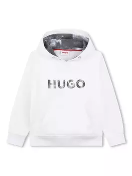HUGO KIDS худи с логотипом, белый