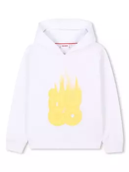 HUGO KIDS худи с логотипом, белый