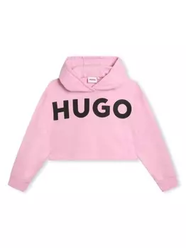 HUGO KIDS худи с логотипом, розовый