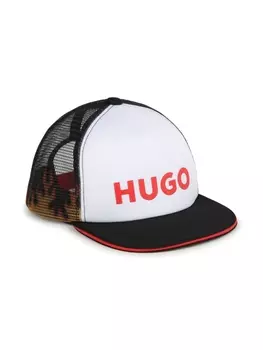 HUGO KIDS кепка в стиле колор-блок с логотипом, белый