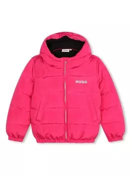 HUGO KIDS куртка-пуховик с логотипом, розовый