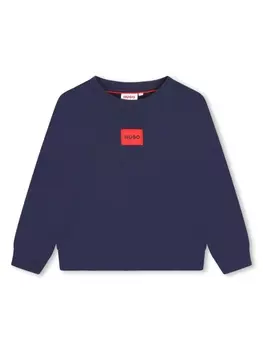 HUGO KIDS logo-patch sweatshirt, синий