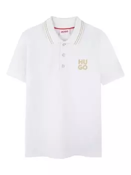 HUGO KIDS рубашка поло с логотипом, белый
