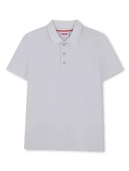 HUGO KIDS рубашка поло с логотипом, белый
