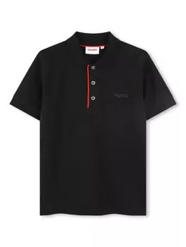 HUGO KIDS рубашка поло с логотипом, черный